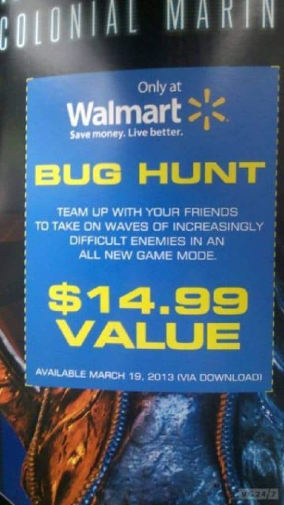 Aliens Colonial Marines Walmart Bug Hunt